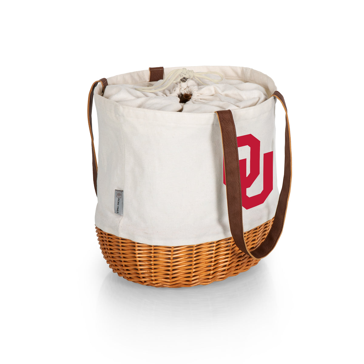 Oklahoma Sooners Coronado Canvas and Willow Basket Tote