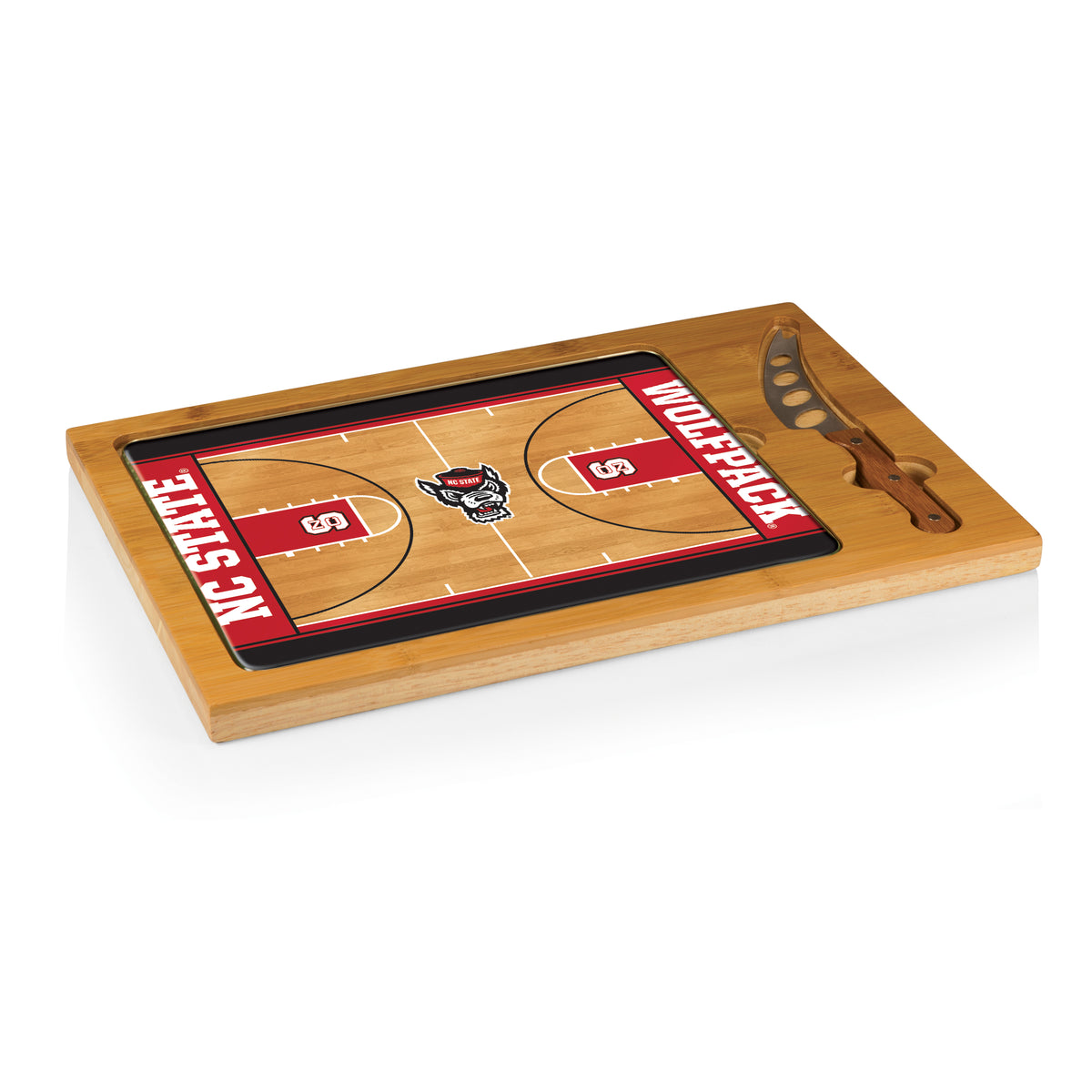 NC State Wolfpack Icon Glass Top Cutting Board & Knife Set - Basketball
