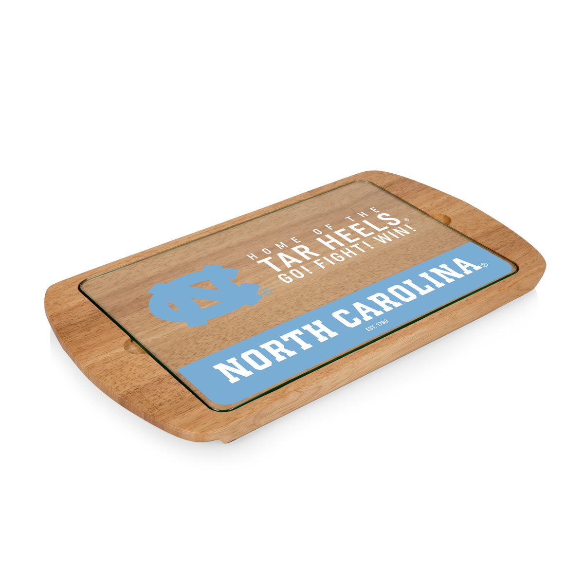 North Carolina Tar Heels Billboard Glass Top Serving Tray