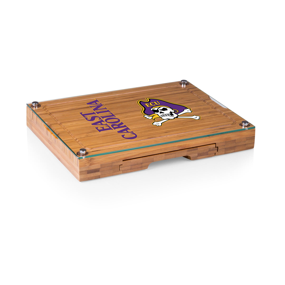 East Carolina Pirates Concerto Glass Top Cheese Cutting Board & Tools Set