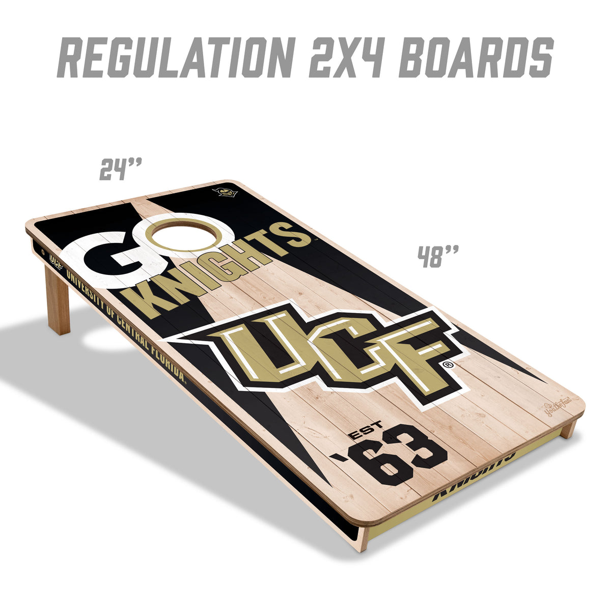 UCF Knights 2x4 All Wood Cornhole Game Set