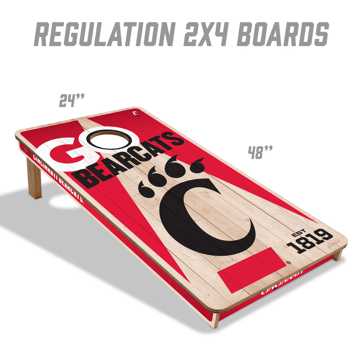 Cincinnati Bearcats 2x4 All Wood Cornhole Game Set