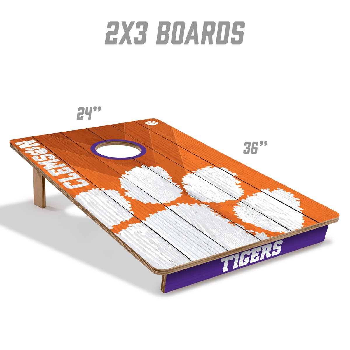 Clemson Tigers 2x3 All Wood Cornhole Game Set