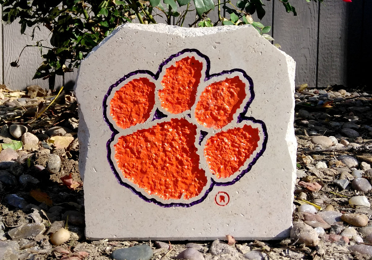 Show your love for the Clemson Tigers when you add this Engraved Limestone Decorative Stone to your collection.
