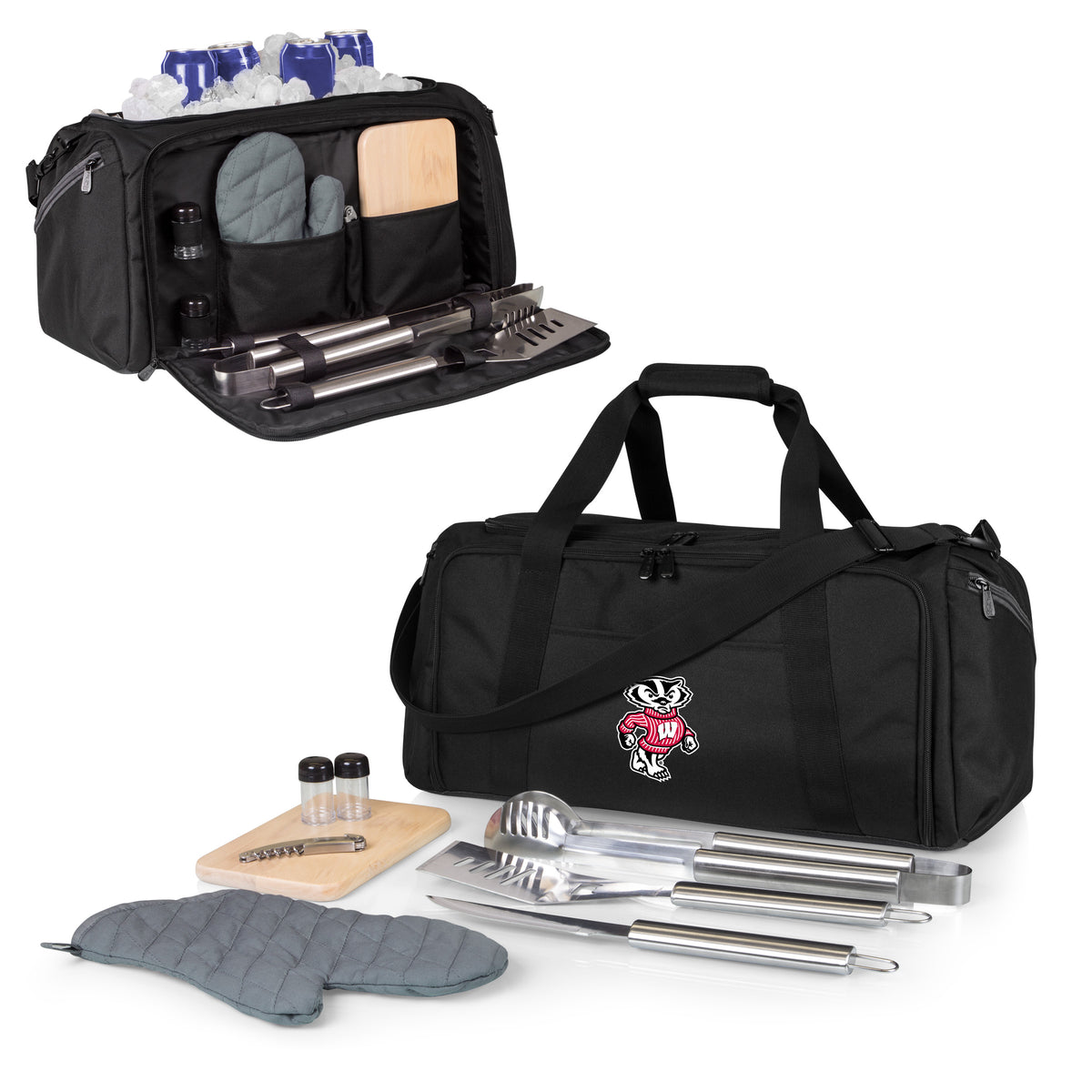 Wisconsin Badgers BBQ Kit Grill Set & Cooler