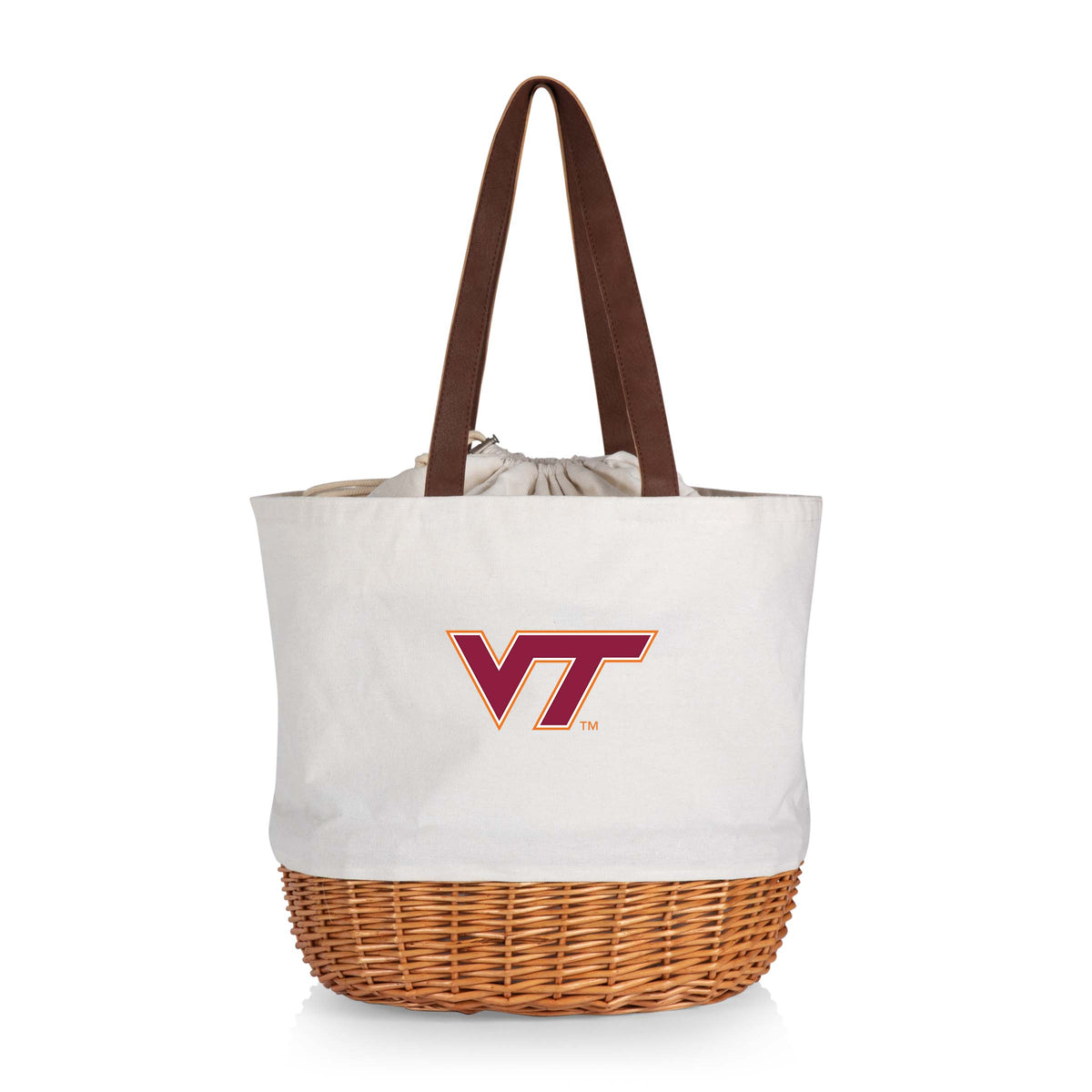 Virginia Tech Hokies Coronado Canvas and Willow Basket Tote