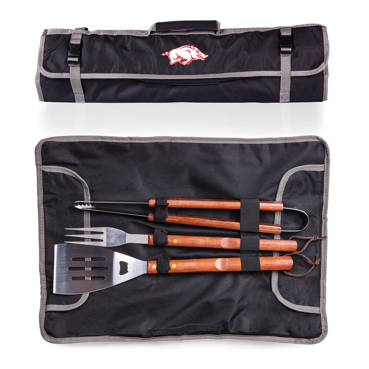 Arkansas Razorbacks 3-Piece BBQ Tote & Grill Set
