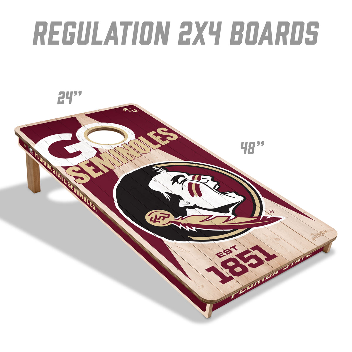 FSU Seminoles 2x4 All Wood Cornhole Game Set