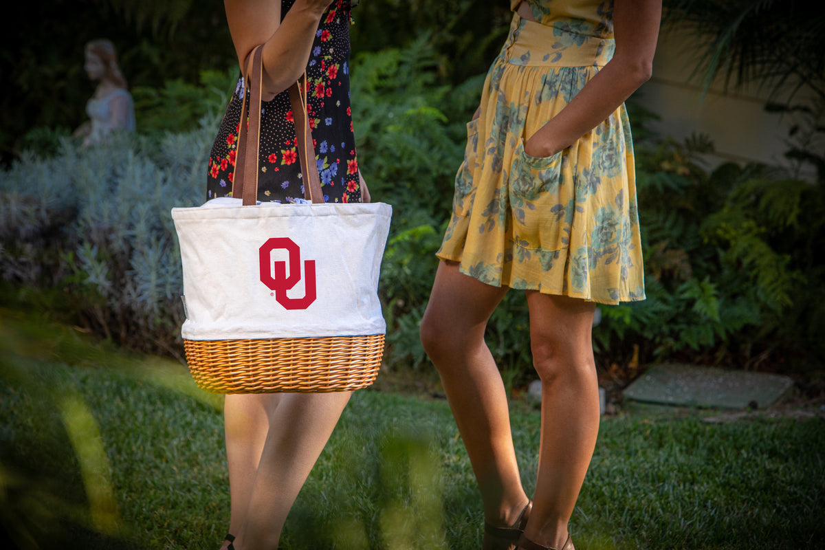 Oklahoma Sooners Coronado Canvas and Willow Basket Tote