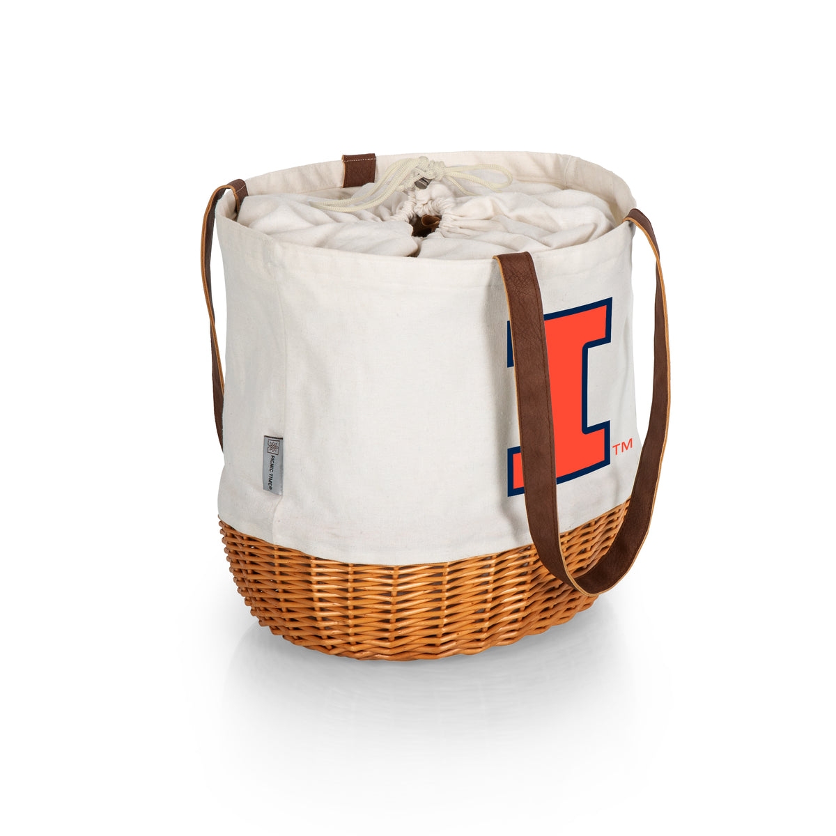 Illinois Fighting Illini Coronado Canvas and Willow Basket Tote