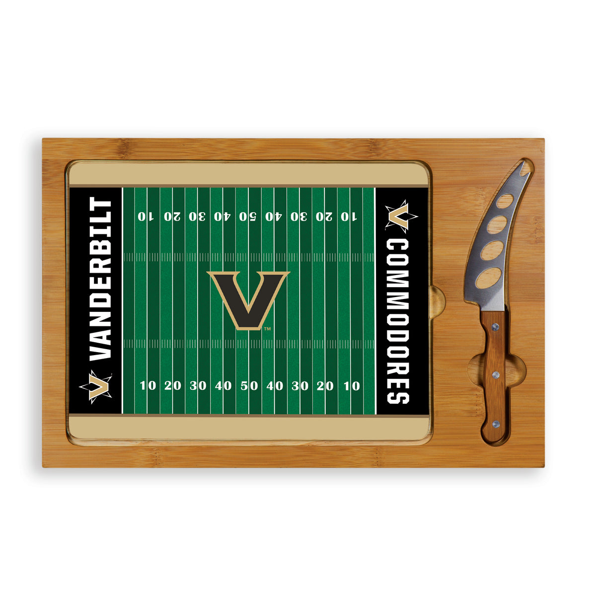 Vanderbilt Commodores Icon Glass Top Cutting Board & Knife Set