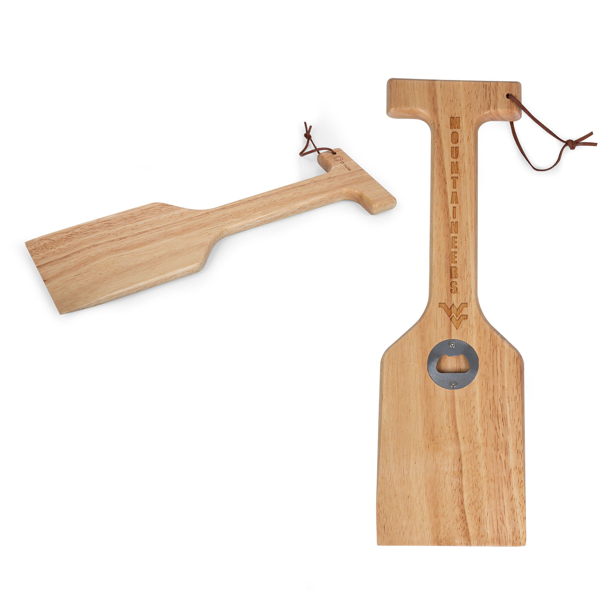 West Virginia Mountaineers Hardwood BBQ Grill Scraper with Bottle Opener