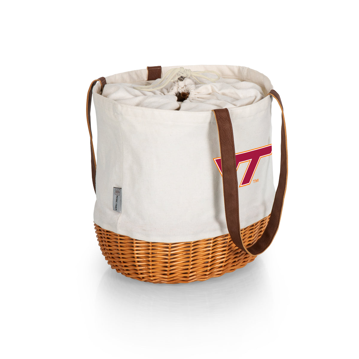 Virginia Tech Hokies Coronado Canvas and Willow Basket Tote