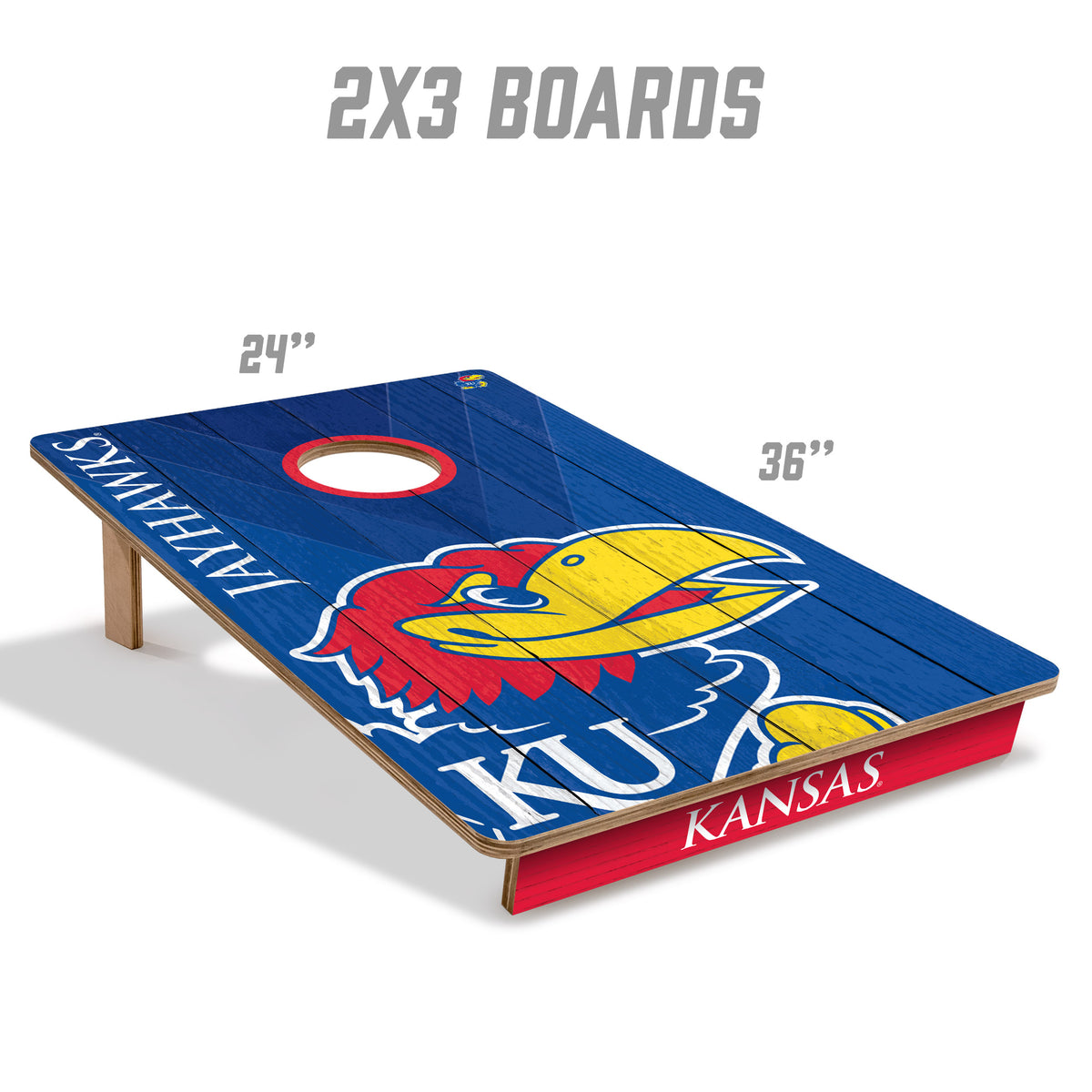 Kansas Jayhawks 2x3 All Wood Cornhole Game Set
