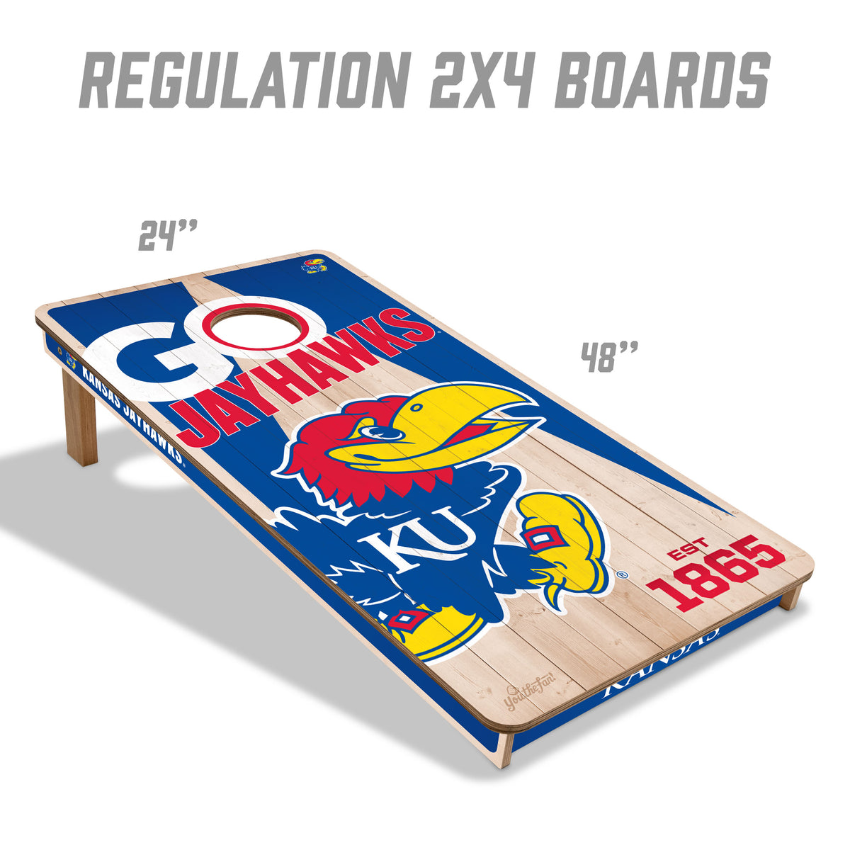 Kansas Jayhawks 2x4 All Wood Cornhole Game Set