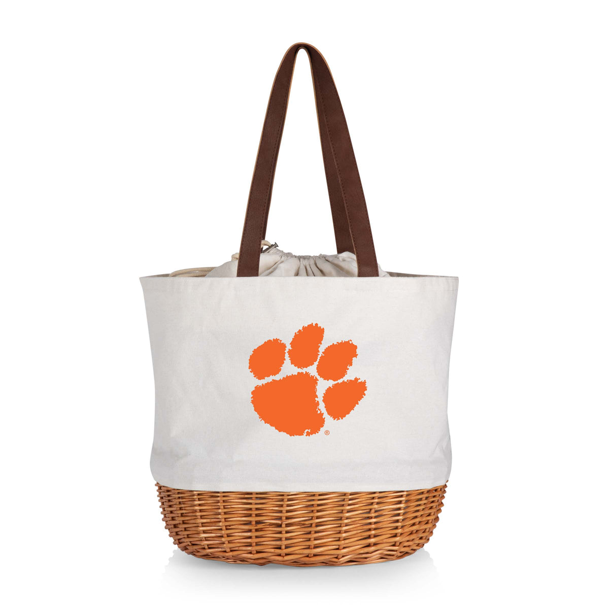 Clemson Tigers Coronado Canvas and Willow Basket Tote