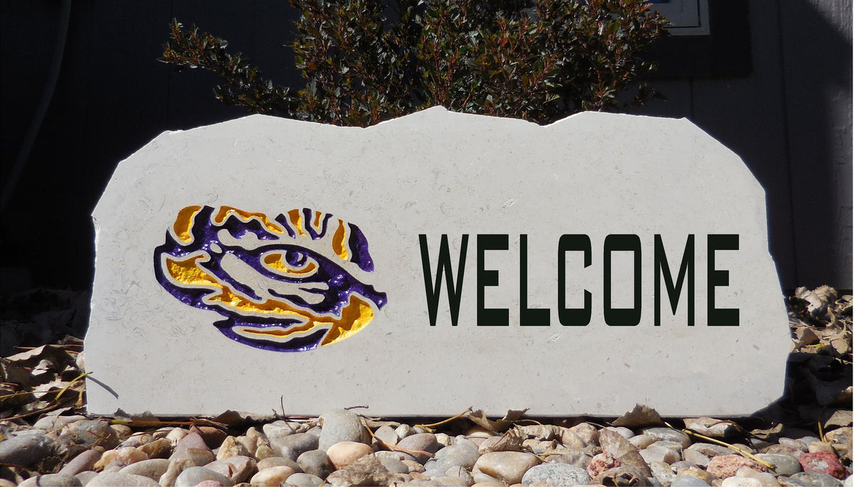 Show your love for the LSU Tigers when you add this Engraved Limestone Decorative Stone to your collection.