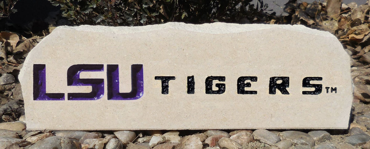 Show your love for the LSU Tigers when you add this Engraved Limestone Decorative Stone to your collection.