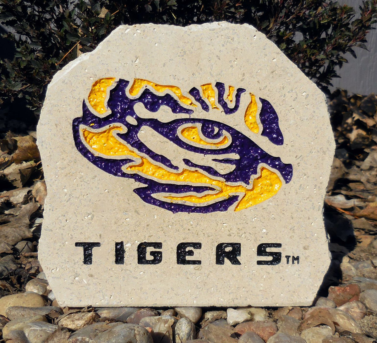 Show your love for the LSU Tigers when you add this Engraved Limestone Decorative Stone to your collection.