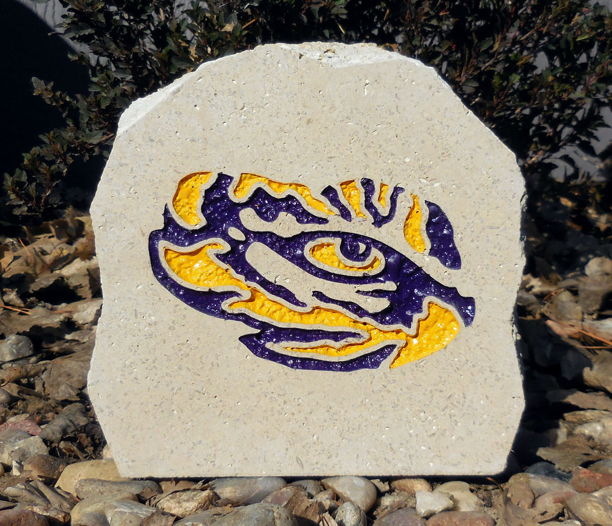 Show your love for the LSU Tigers when you add this Engraved Limestone Decorative Stone to your collection.