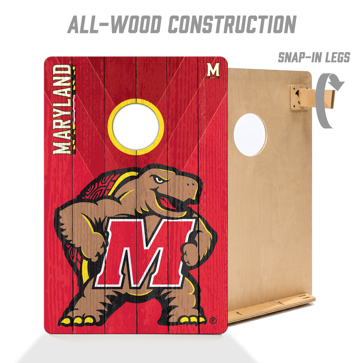 Maryland Terrapins 2x3 All Wood Cornhole Game Set