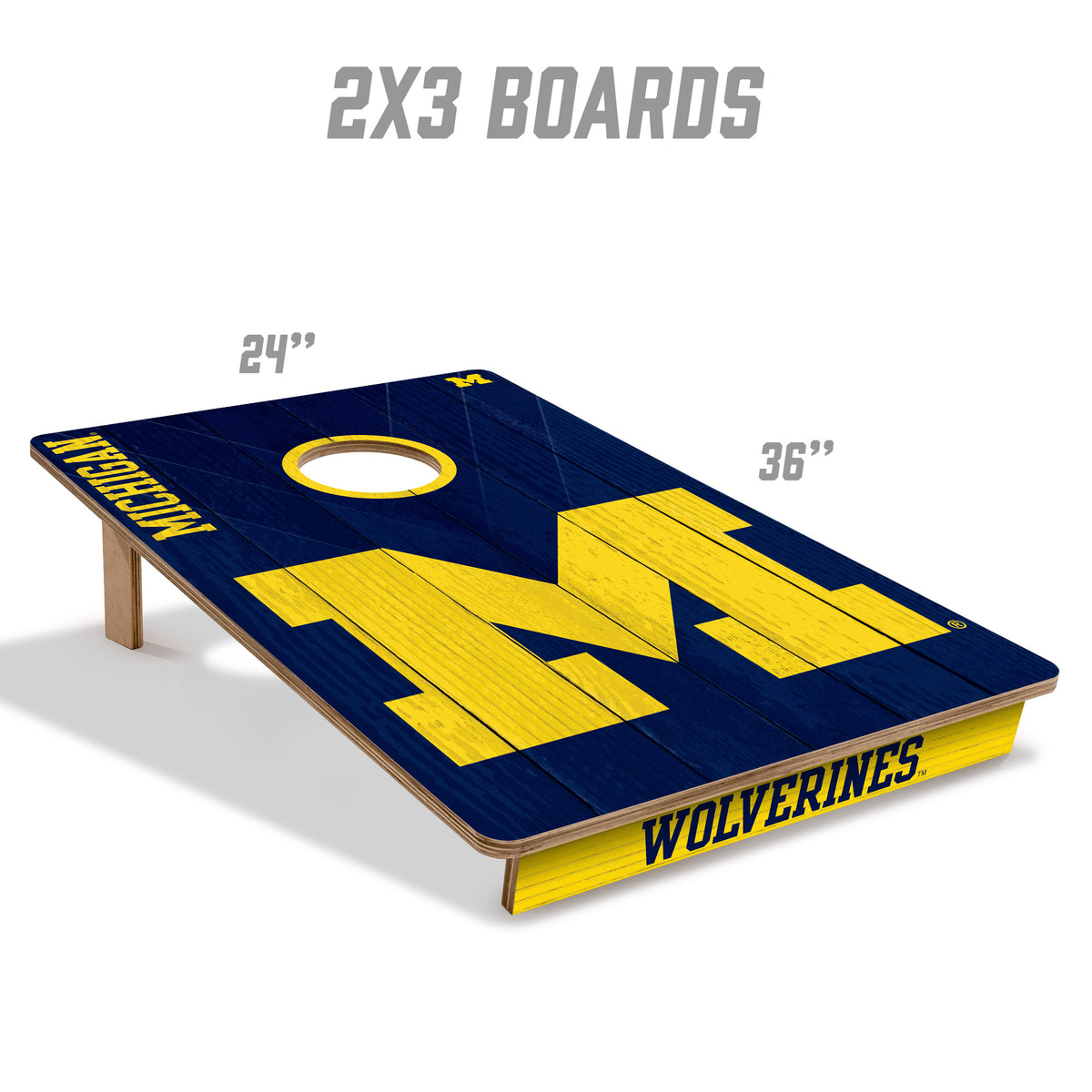 Michigan Wolverines 2x3 All Wood Cornhole Game Set
