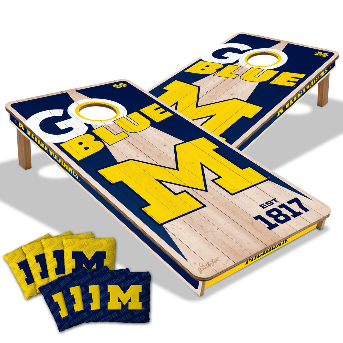 Michigan Wolverines 2x4 All Wood Cornhole Game Set