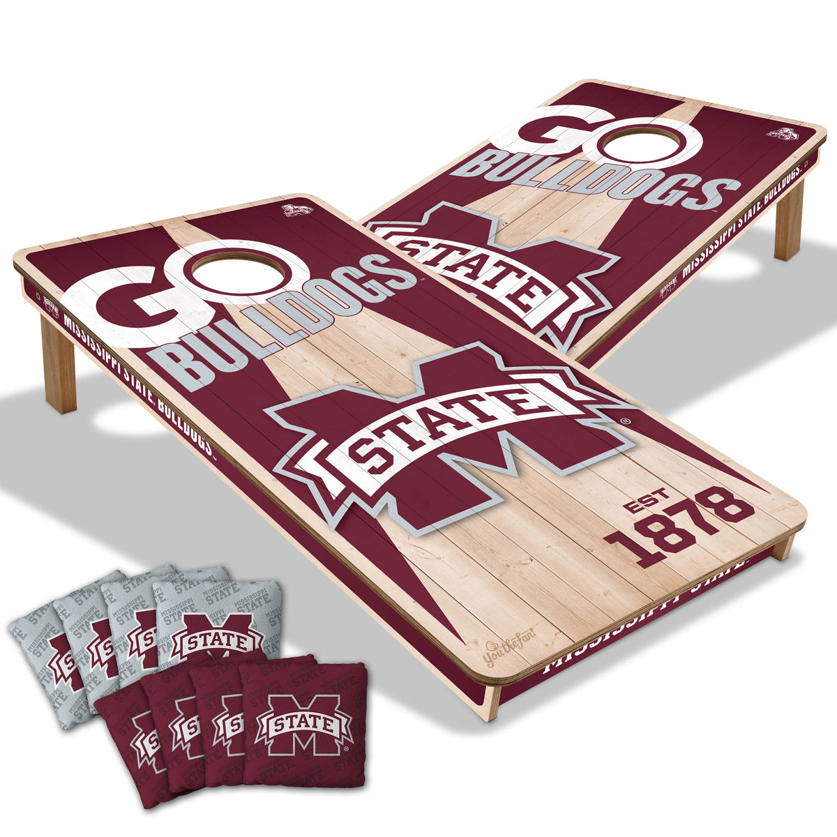 Mississippi State Bulldogs 2x4 All Wood Cornhole Game Set