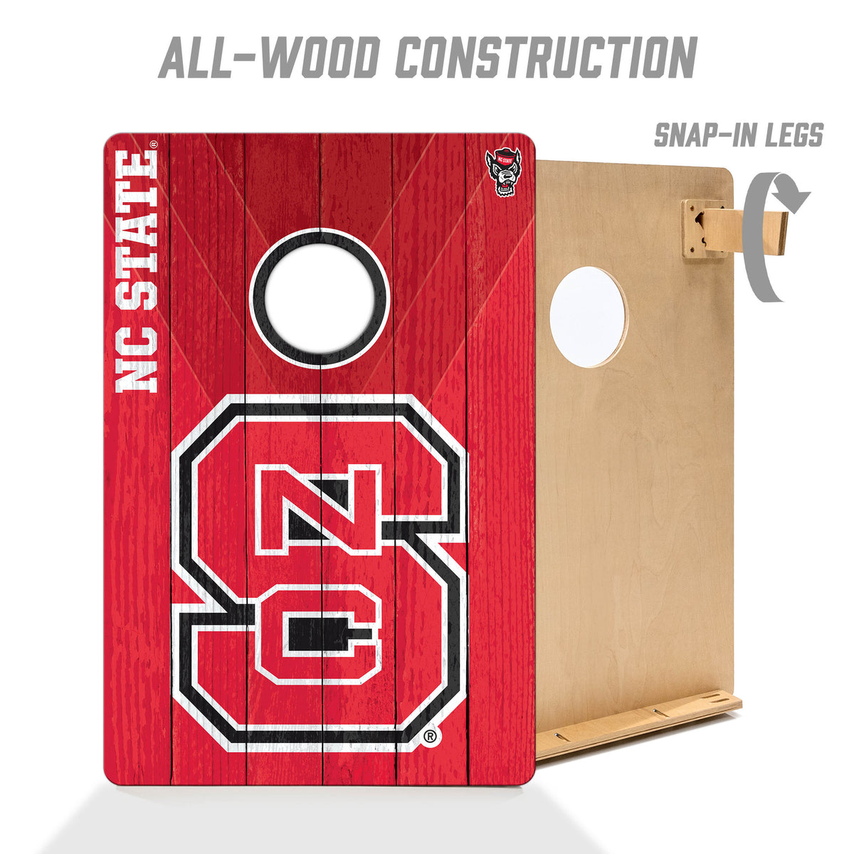 NC State Wolfpack 2x3 All Wood Cornhole Game Set