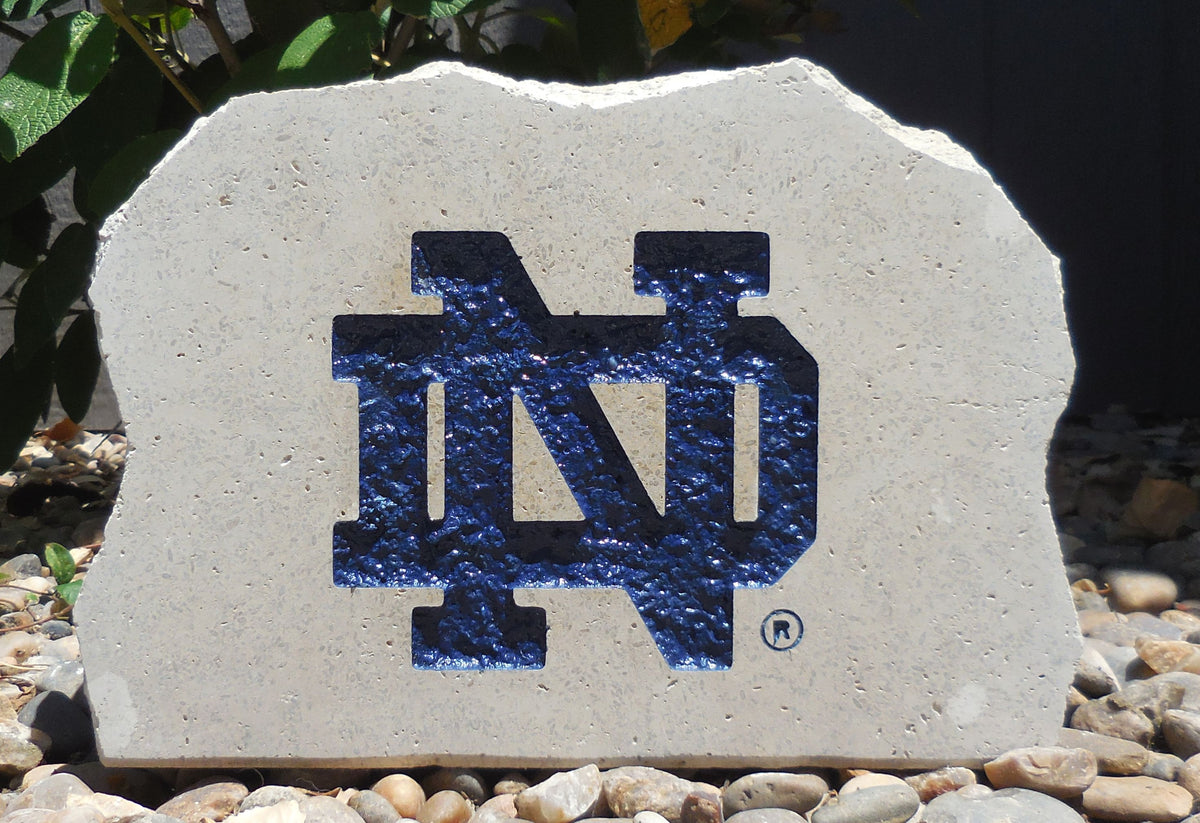 Show your love for the Notre Dame Fighting Irish when you add this Engraved Limestone Decorative Stone to your collection.