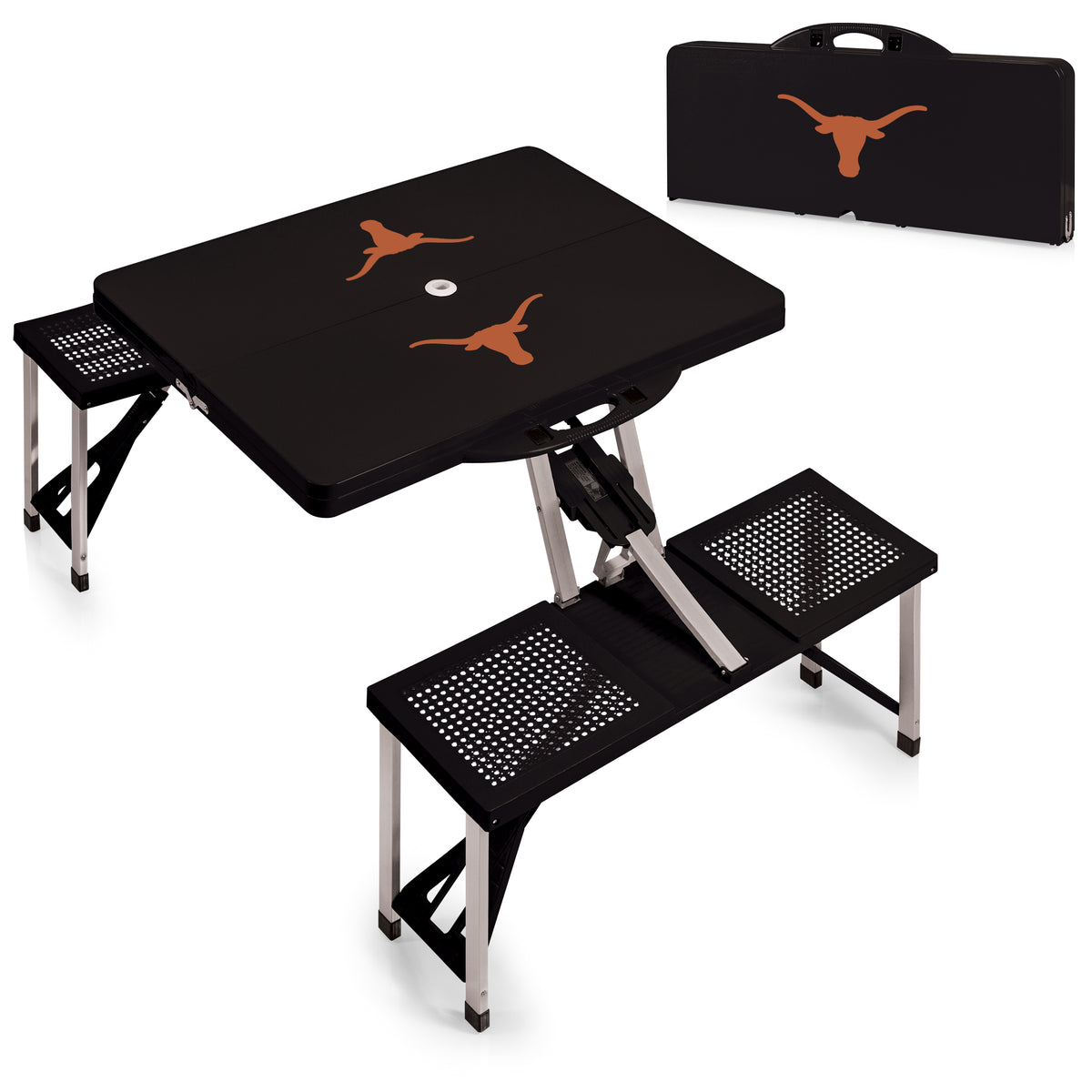 Texas Longhorns Portable Folding Picnic Table with Seats