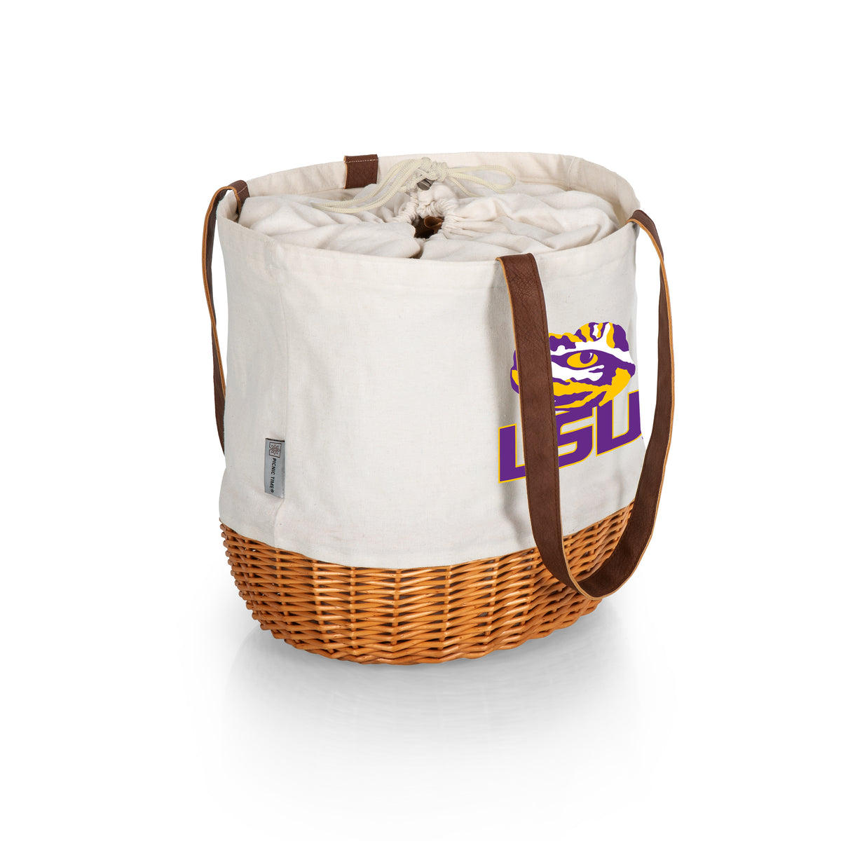 LSU Tigers Coronado Canvas and Willow Basket Tote