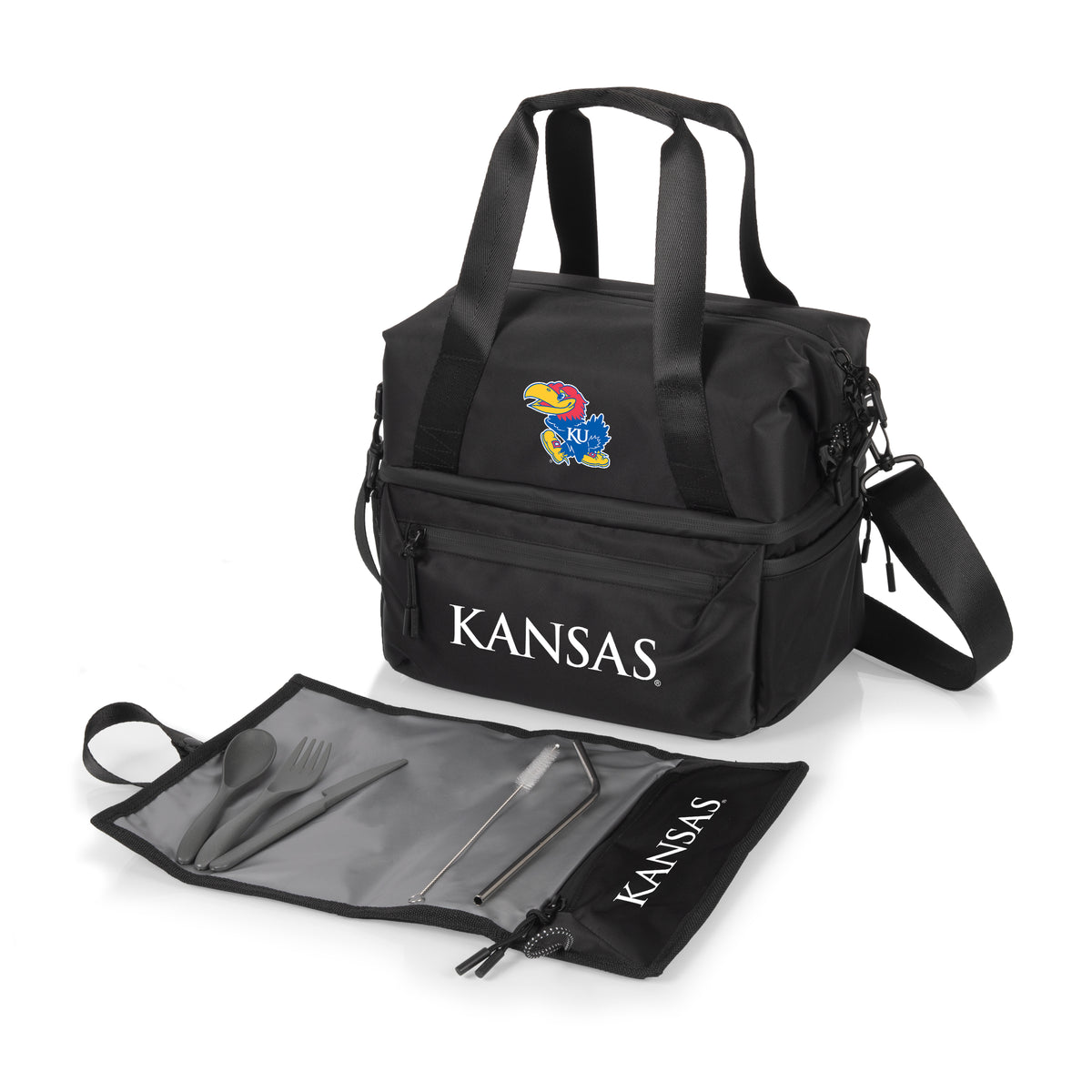 Kansas Jayhawks Eco-Friendly Lunch Bag Cooler with Utensils
