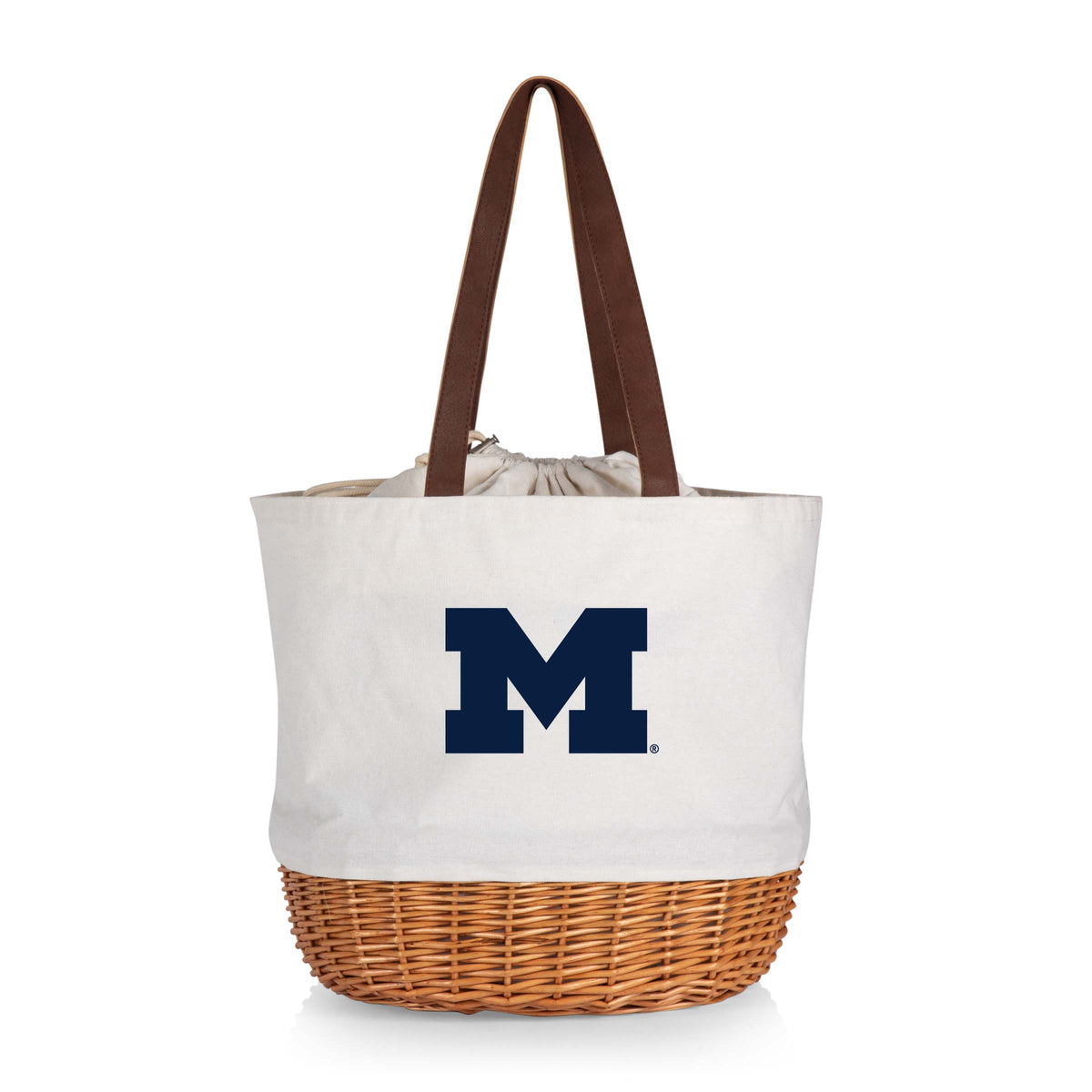 Michigan Wolverines Coronado Canvas and Willow Basket Tote