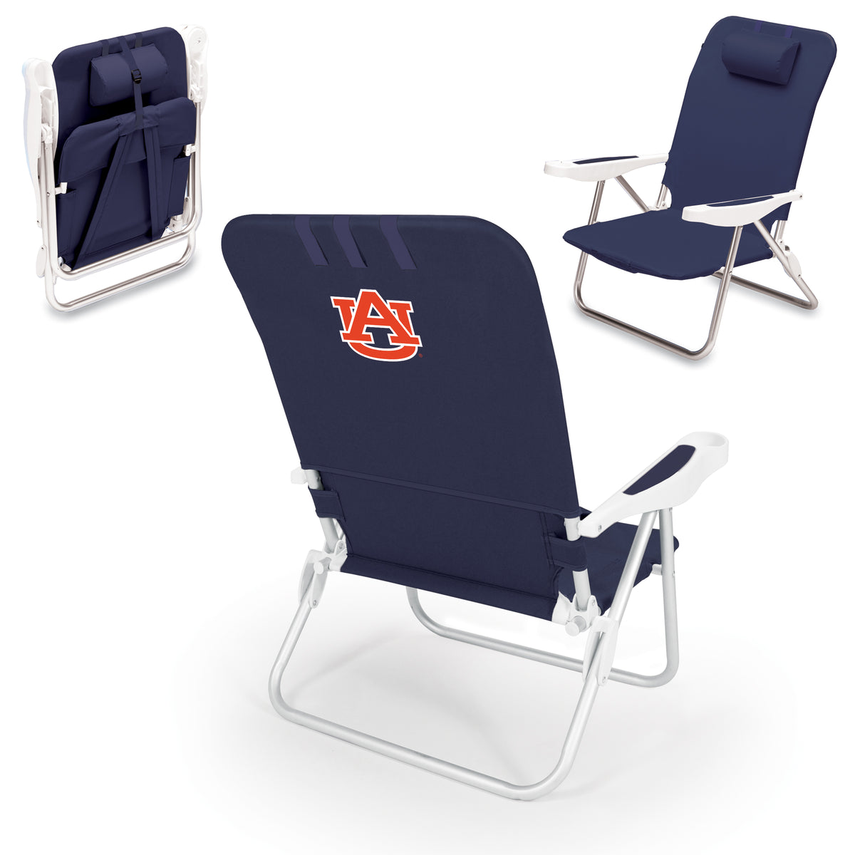 Auburn Tigers Monaco Reclining Beach Backpack Chair
