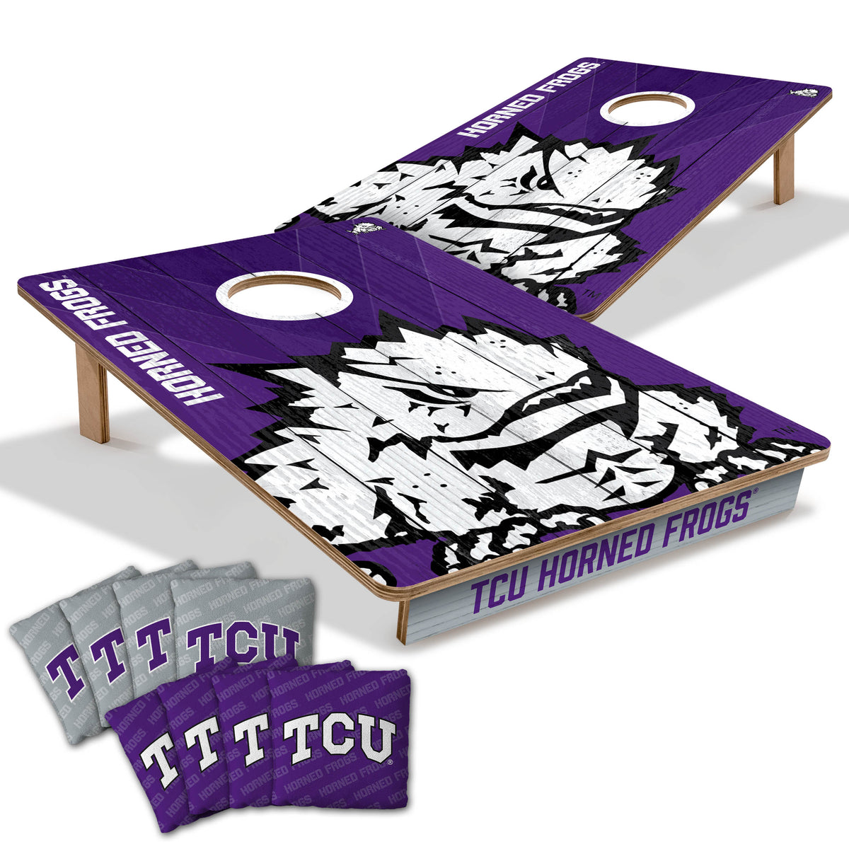 TCU Horned Frogs 2x3 All Wood Cornhole Game Set