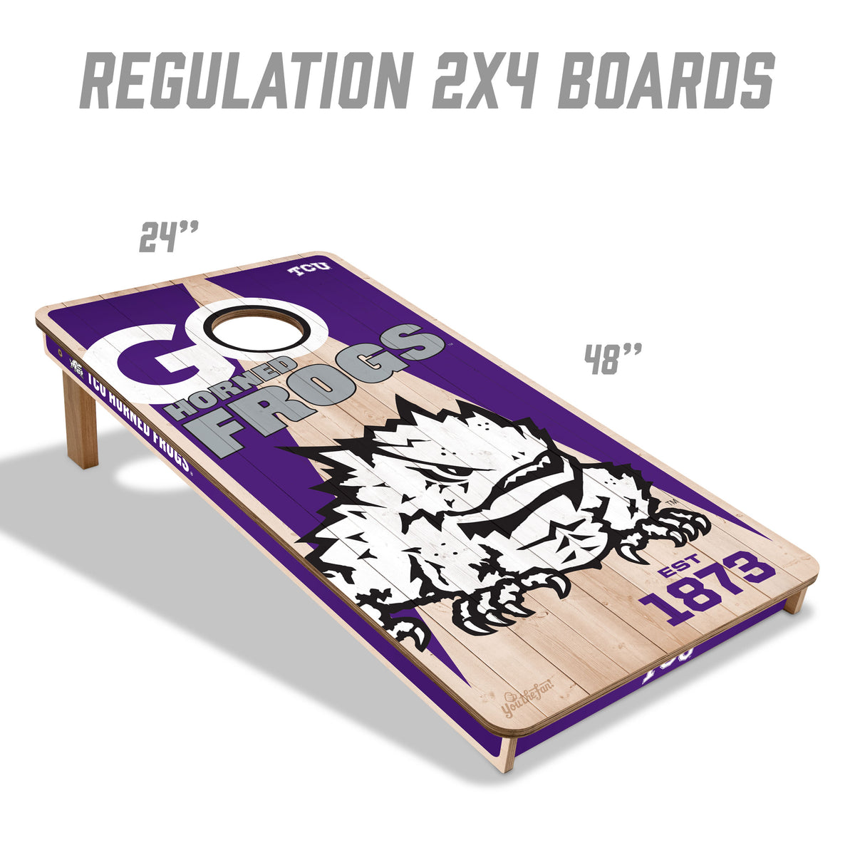 TCU Horned Frogs 2x4 All Wood Cornhole Game Set