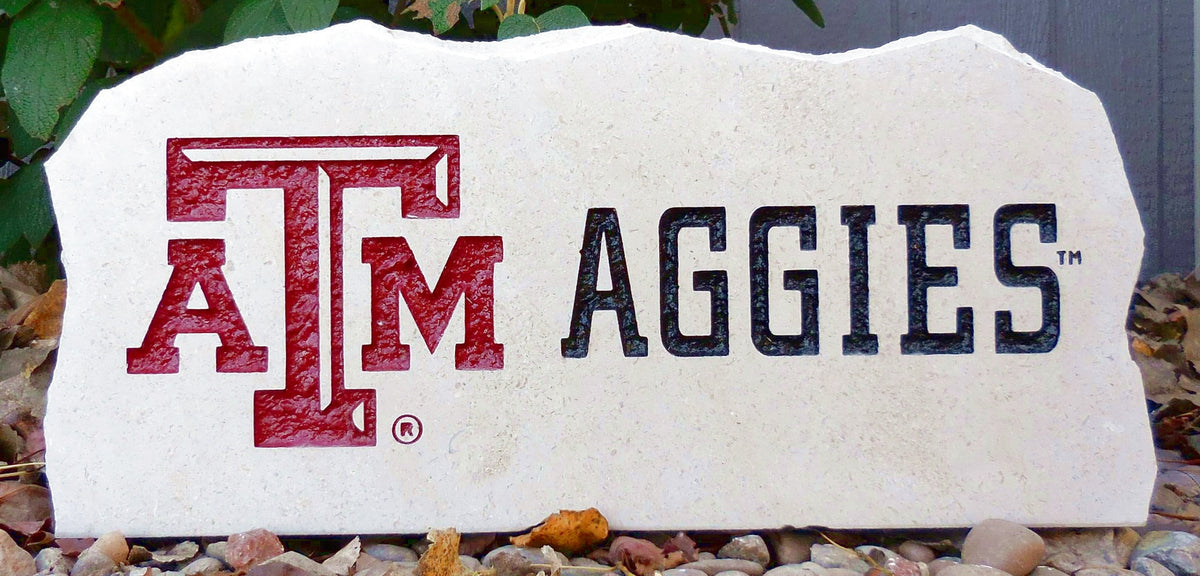 Show your love for the Texas A&M Aggies when you add this Engraved Limestone Decorative Stone to your collection.