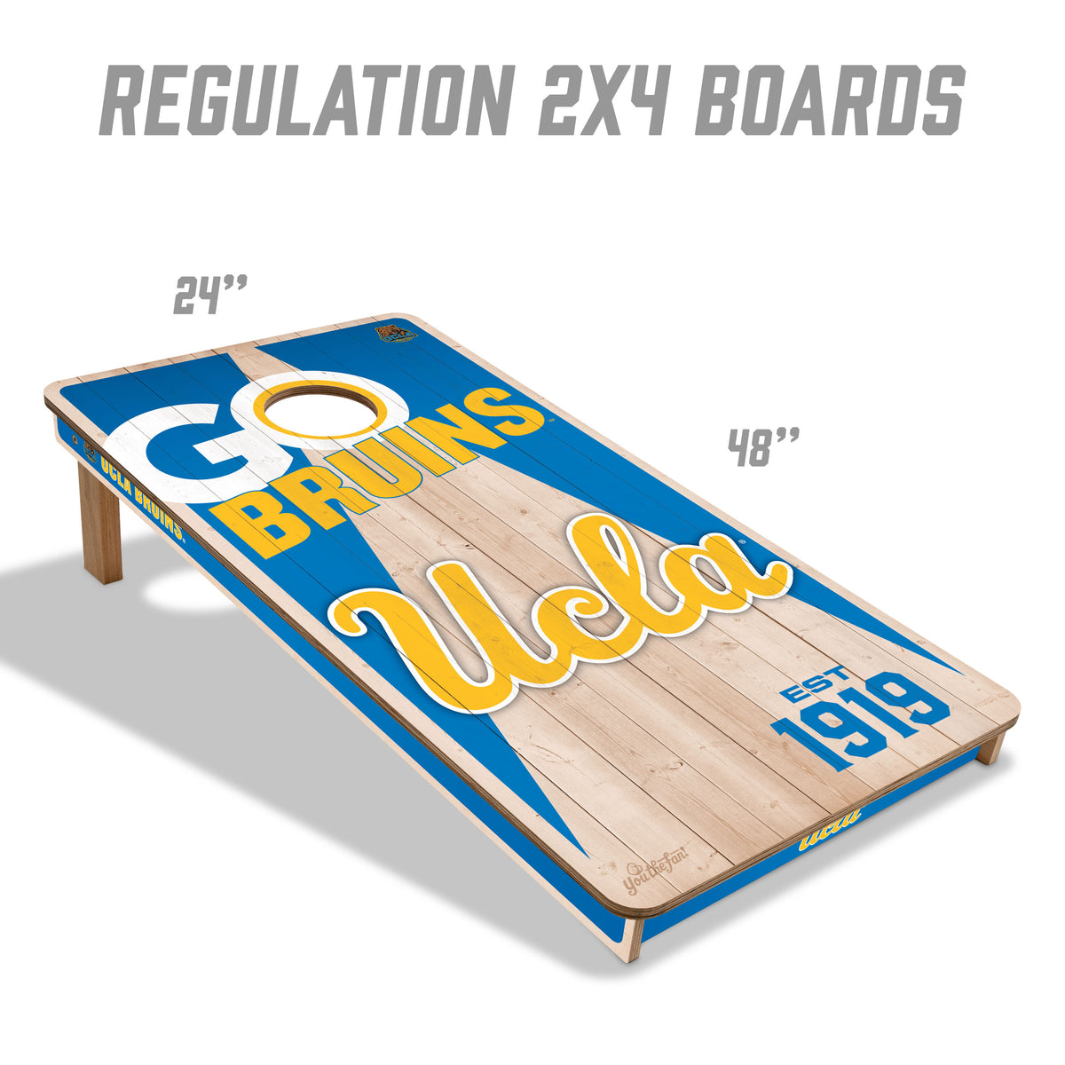 UCLA Bruins 2x4 All Wood Cornhole Game Set