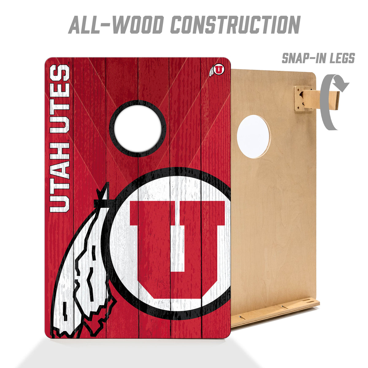 Utah Utes 2x3 All Wood Cornhole Game Set
