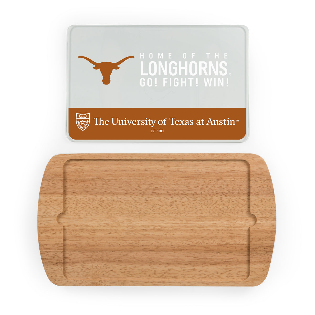 Texas Longhorns Billboard Glass Top Serving Tray