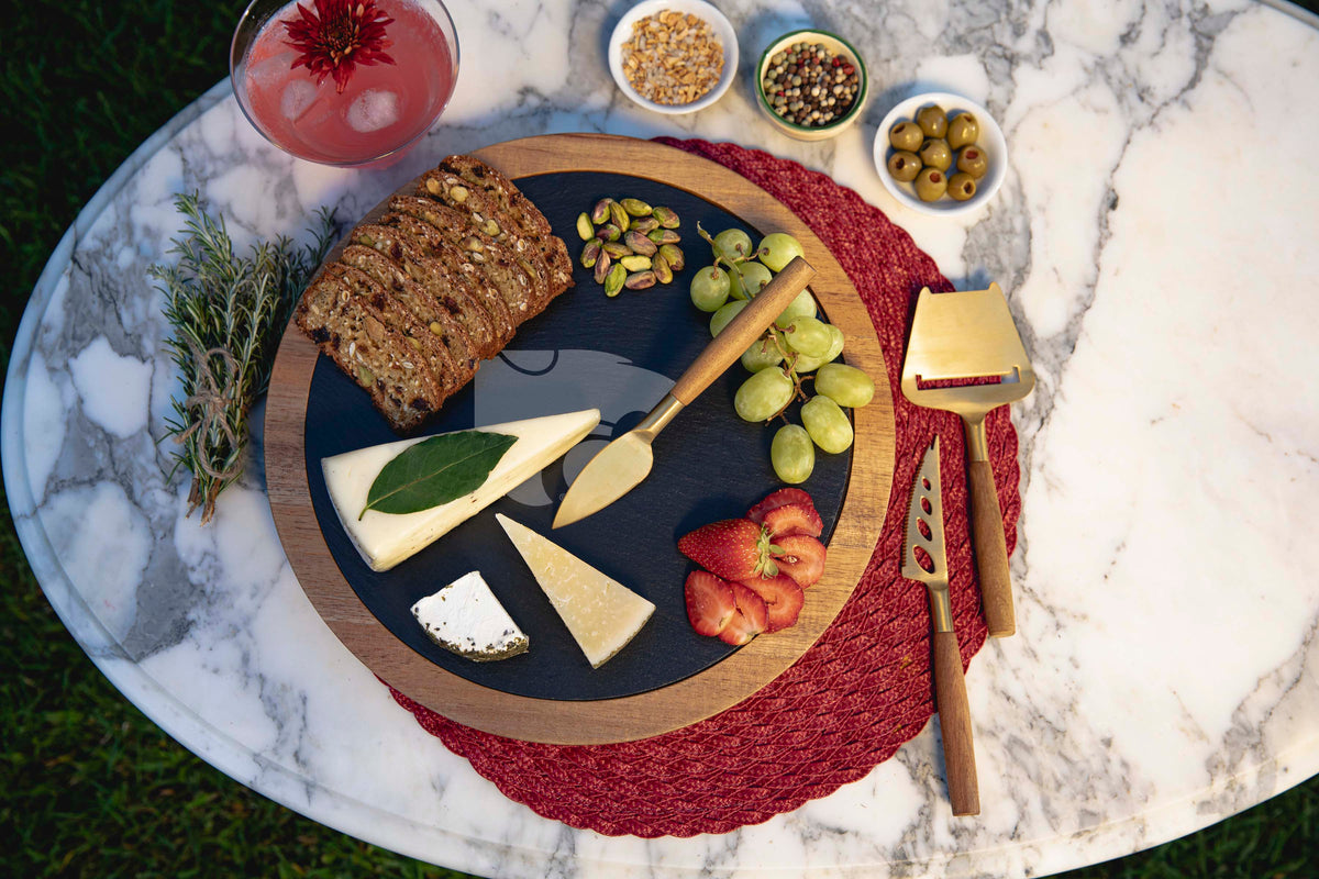 Kansas State Wildcats Slate Serving Board with Cheese Tools
