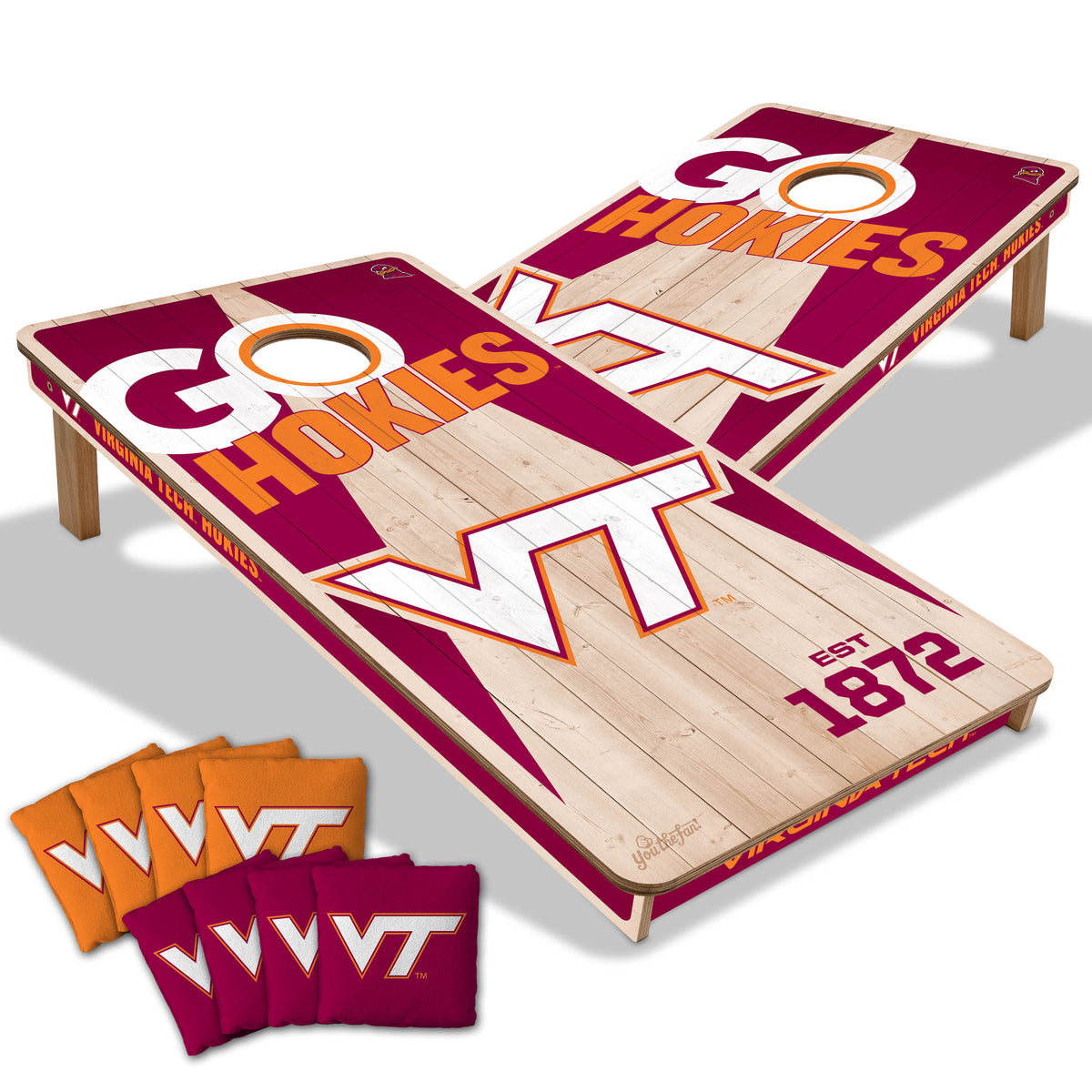 Virginia Tech Hokies 2x4 All Wood Cornhole Game Set