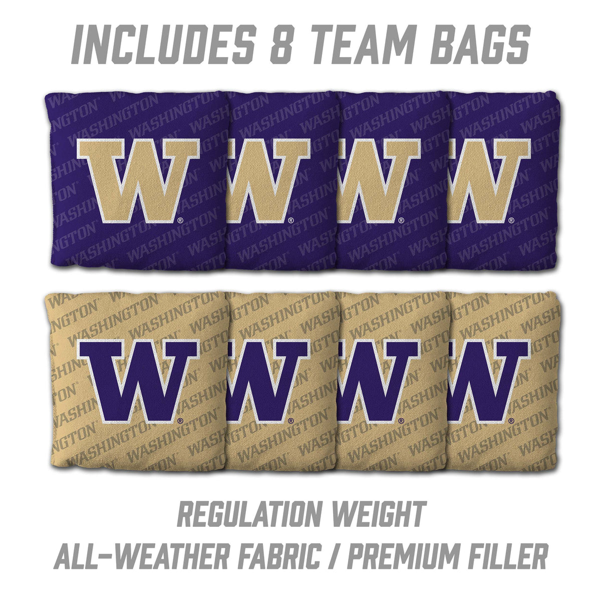 Washington Huskies 2x4 All Wood Cornhole Game Set
