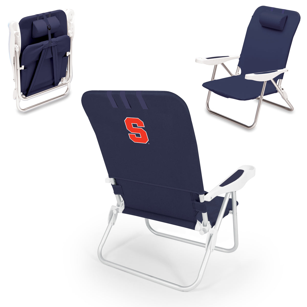 Syracuse Orange Monaco Reclining Beach Backpack Chair