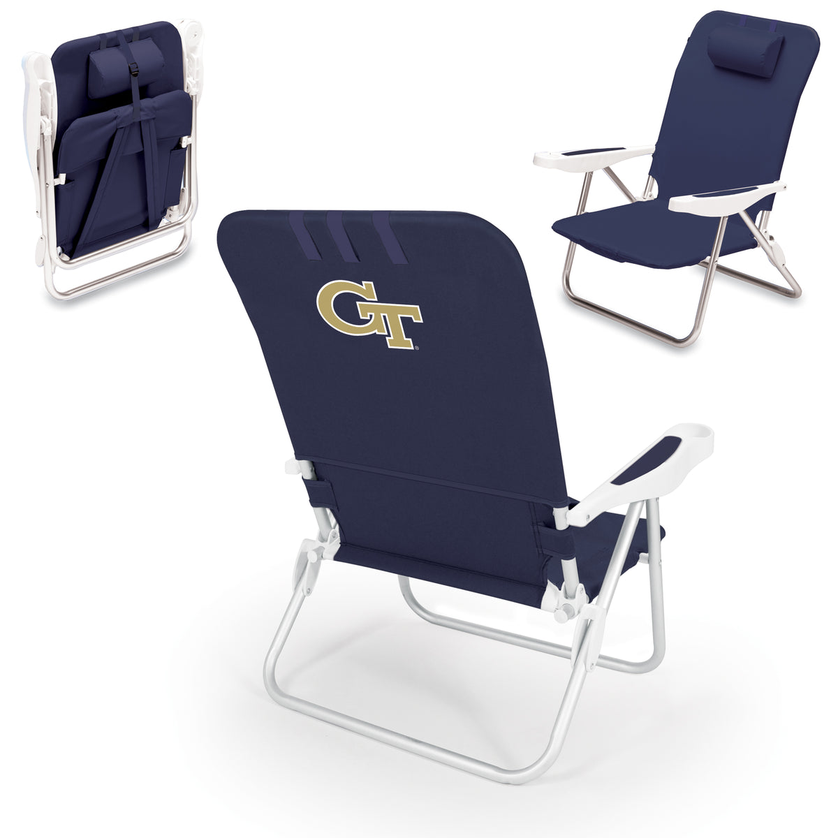 Georgia Tech Yellow Jackets Monaco Reclining Beach Backpack Chair
