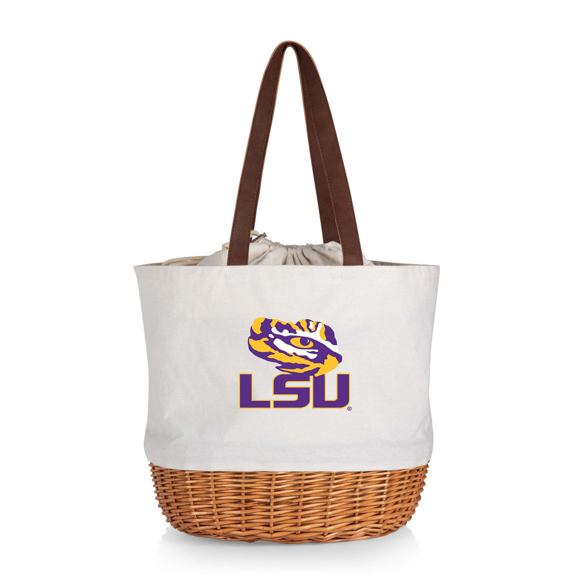 LSU Tigers Coronado Canvas and Willow Basket Tote