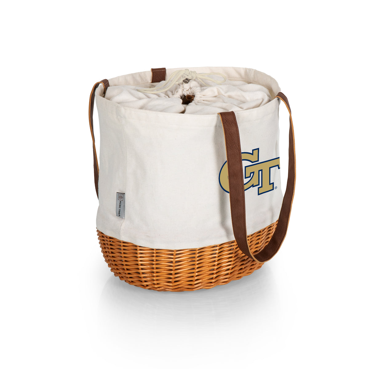 Georgia Tech Yellow Jackets Coronado Canvas and Willow Basket Tote