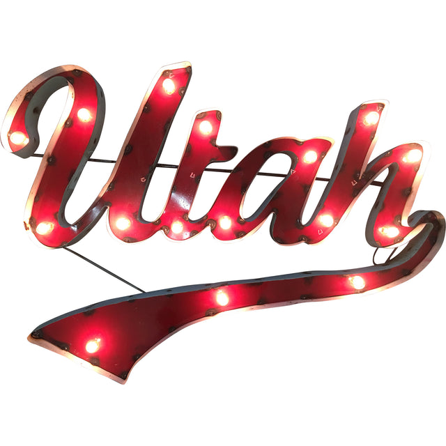 Utah Utes Recycled Metal Wall Decor Illuminated - Utah