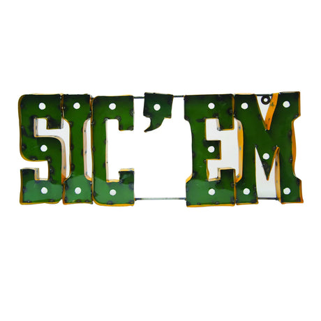 Baylor Bears Recycled Metal Wall Decor Sicem Illuminated